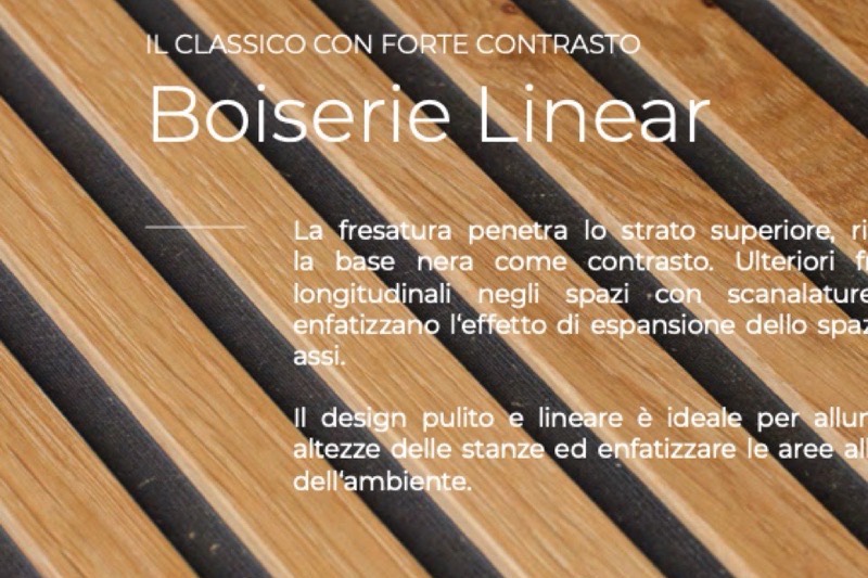 Dettaglio delle doghe della Boiserie Mafi